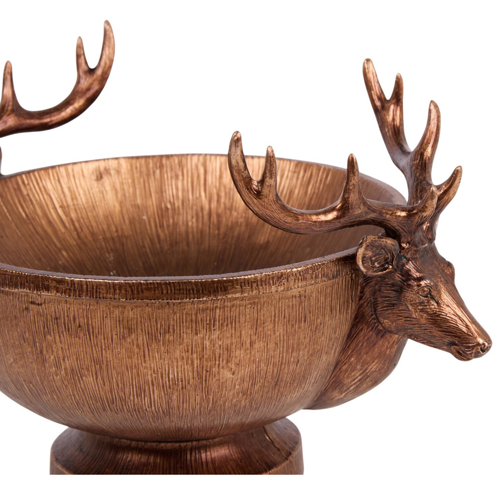 Antique Finish Stag Bowl Bronze Image 4