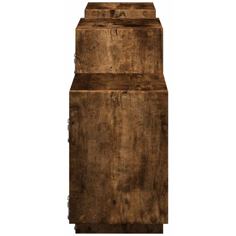 vidaXL 129 x 18 x 42cm Smoked Oak Wall Shelf Image 4