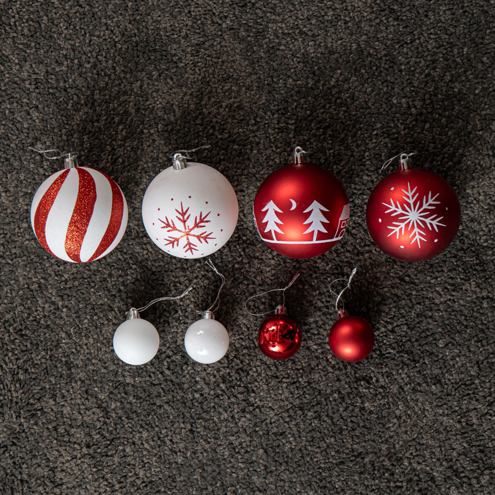Samuel Alexander Red and White Shatterproof Bauble 40 Pack Image 4