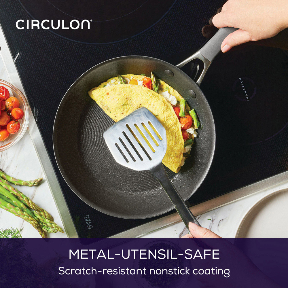 Circulon Scratch Defense A1 18cm Nonstick Aluminium Straining Saucepan​ with Lid Image 3