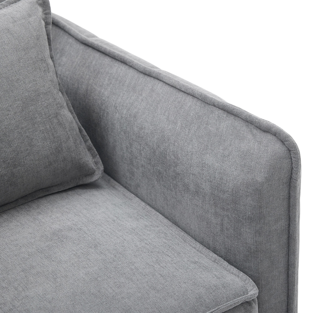 Living and Home Dark Grey Chenille Sofa Chair Image 5