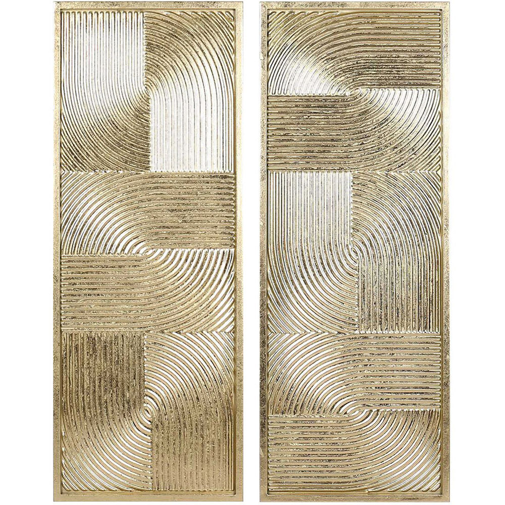 Set of 2 Abstract Metallic Gold Art - Gold Image 1