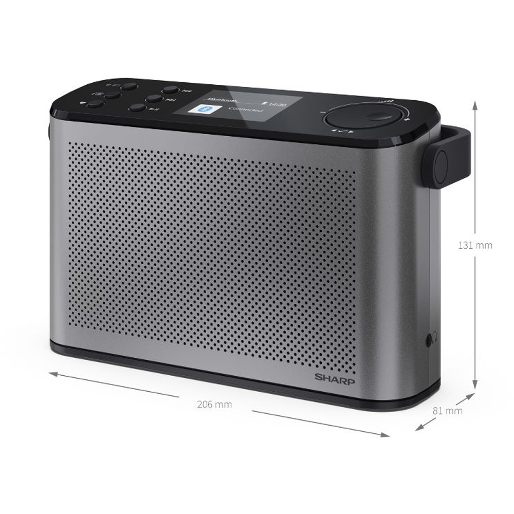 SHARP Osaka DR-P540 GY Storm Grey Portable Stereo DAB+ Radio Image 8
