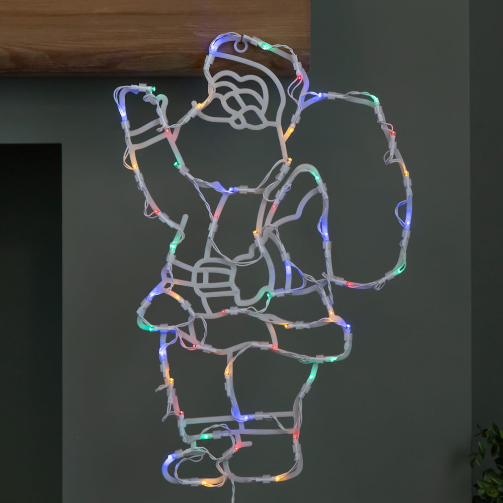 Samuel Alexander 50 Multicoloured LED Battery Powered Hanging Santa Christmas Decoration 44cm Image 9