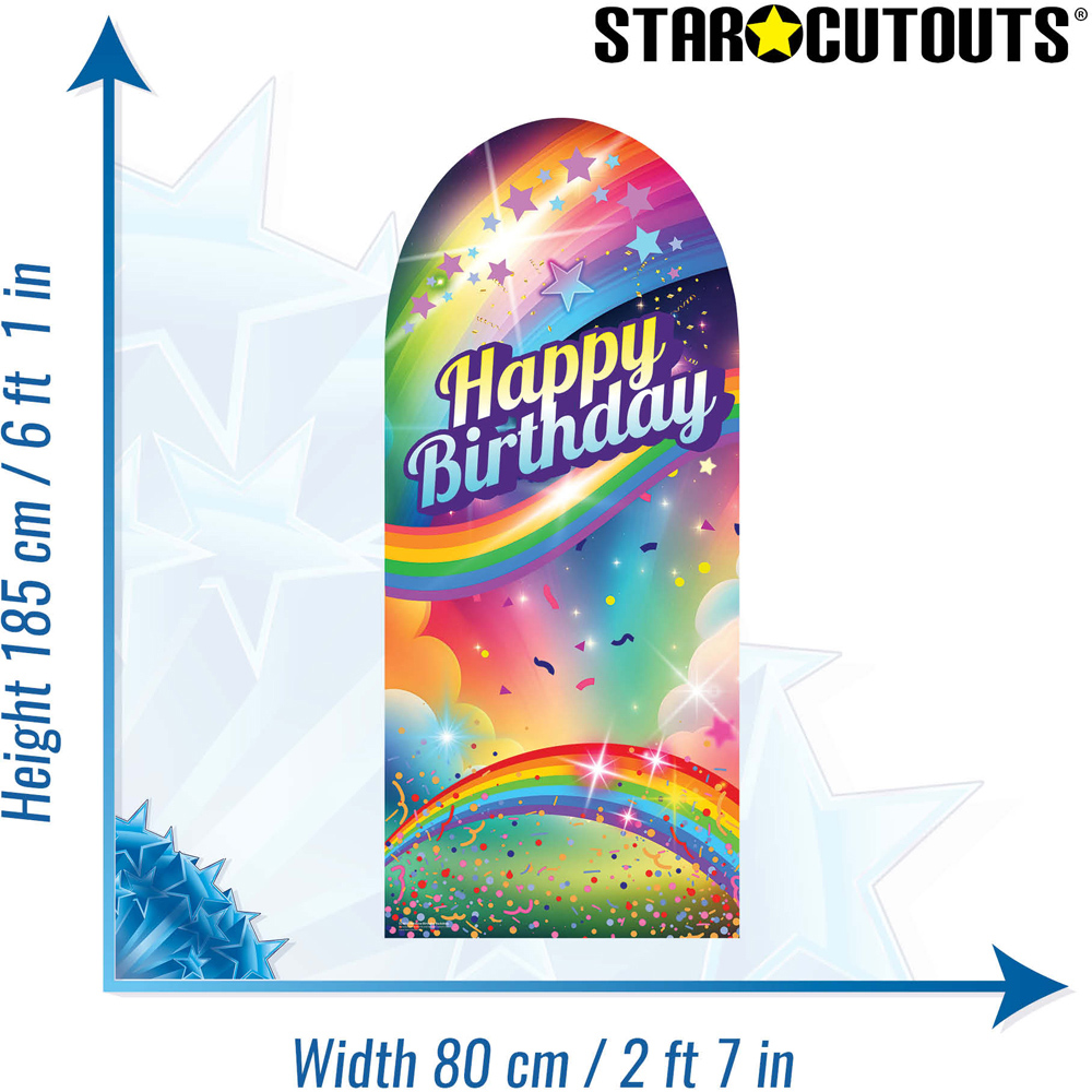 Star Cutouts Rainbow Birthday Backdrop Sailboard Cardboard Cutout 185 x 80cm Image 7