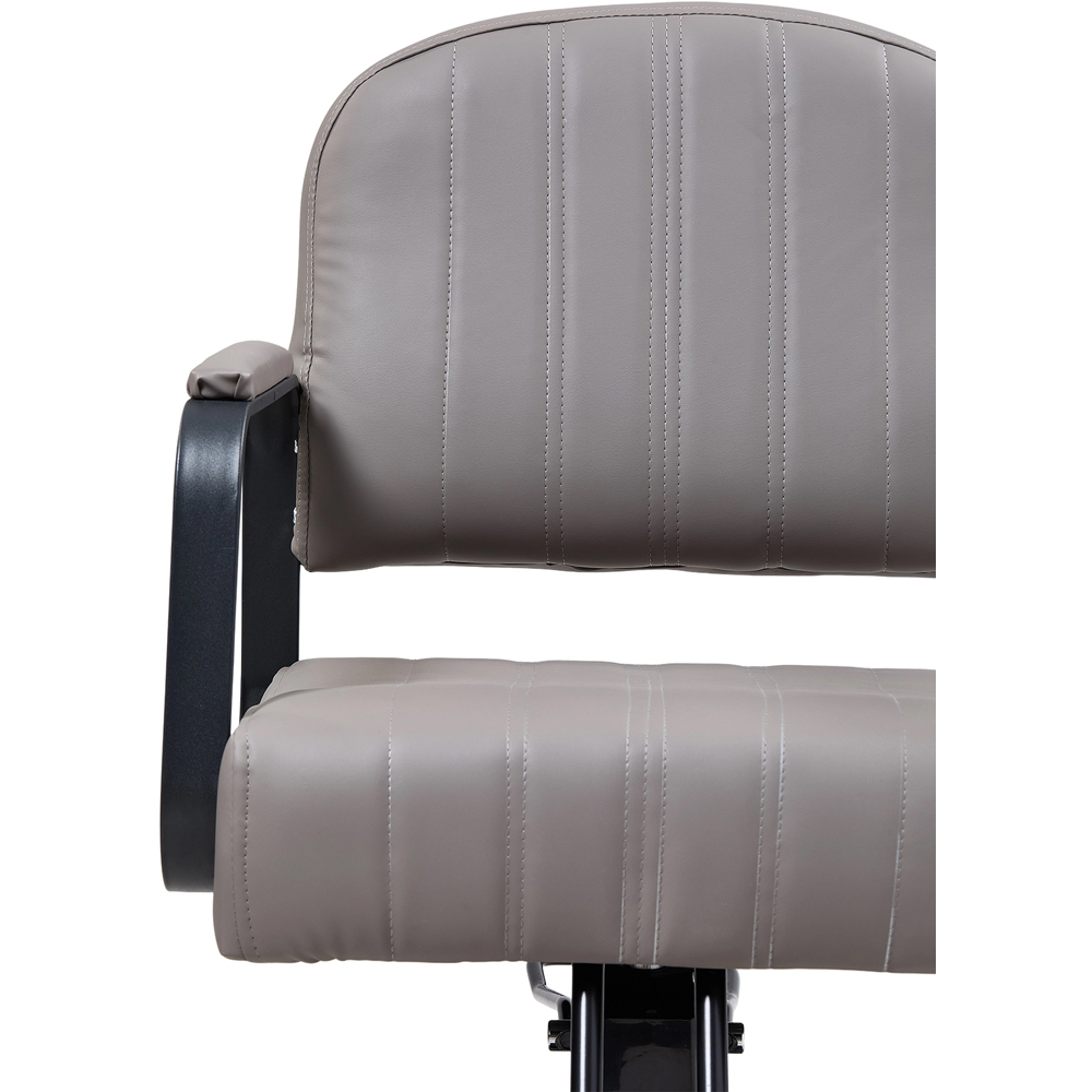 Living and Home Grey and Black Swivel Base Salon Barber Chair with Hydraulic Lift Image 6