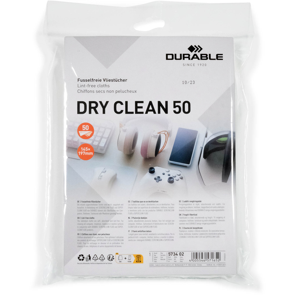 Durable Absorbent Dry Phone Cleaning Wipes with 50 Biodegradable Sachets Image 1