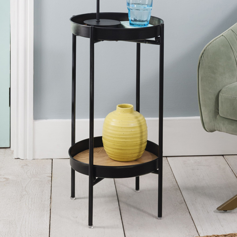 Noa and Nani Solna Single Shelf Black Small Side Table Image 1