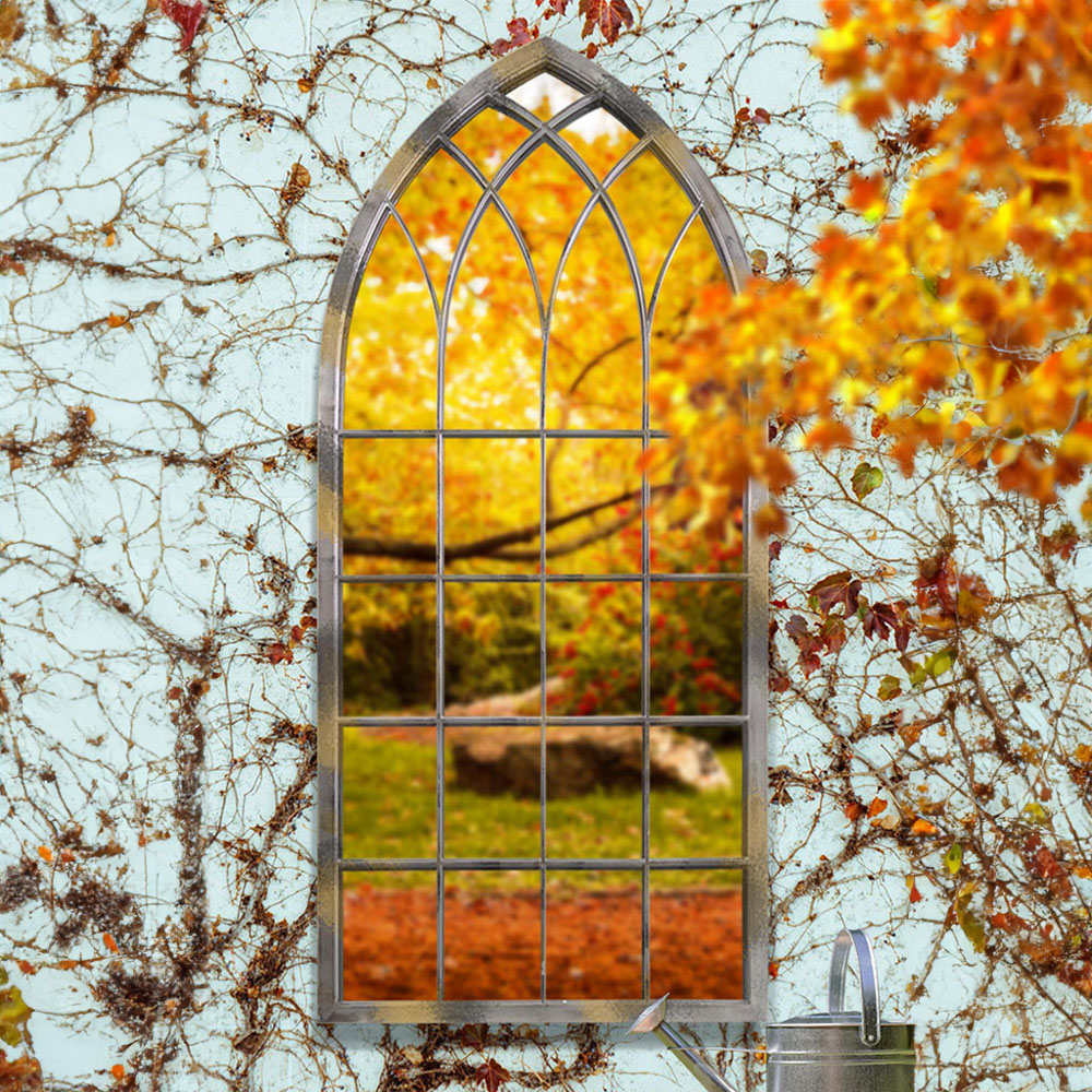 MirrorOutlet Somerley Rustic Arched Garden Mirror 161 x 72cm Image 5