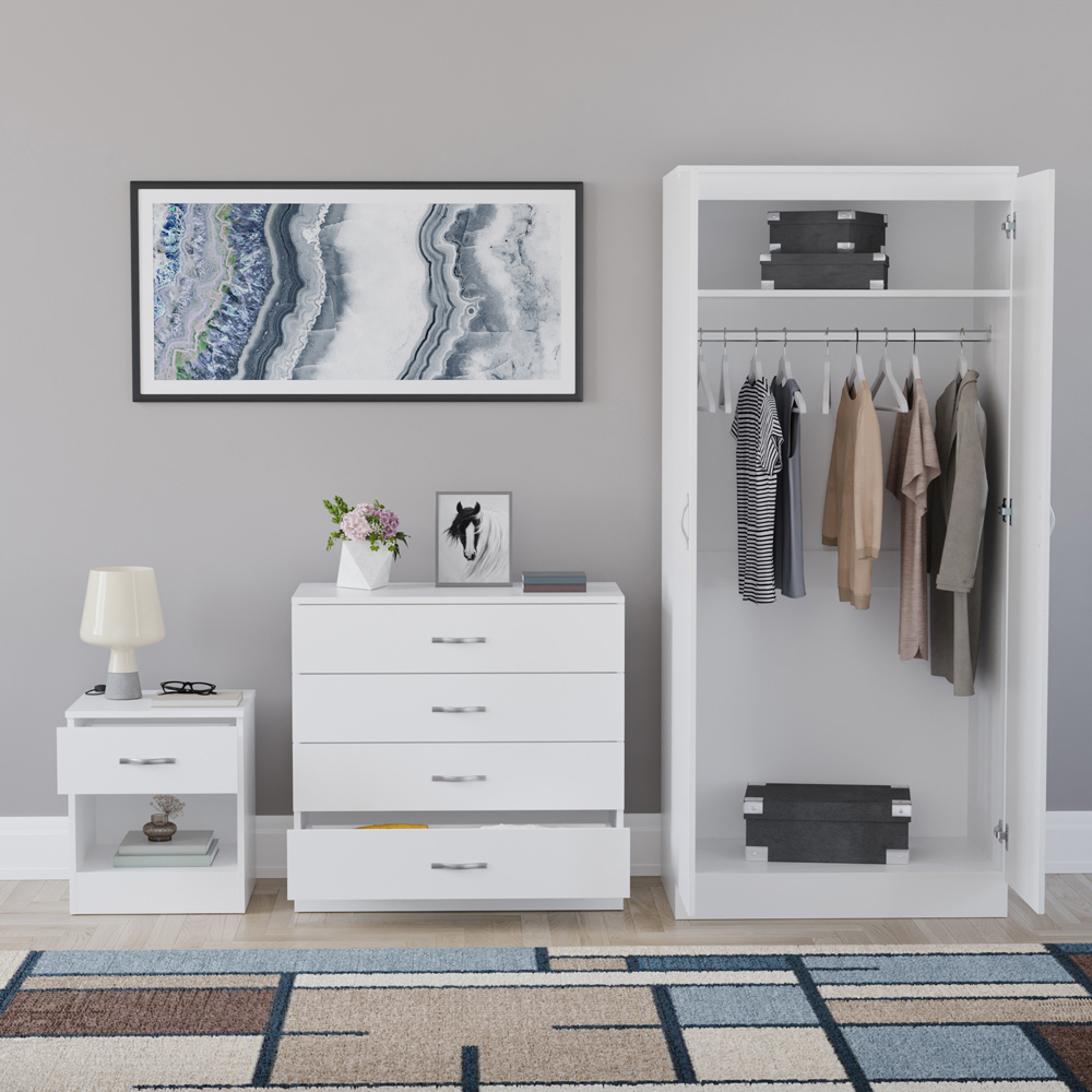 VIDA DESIGNS Riano White 3 Piece Bedroom Furniture Set Image 3