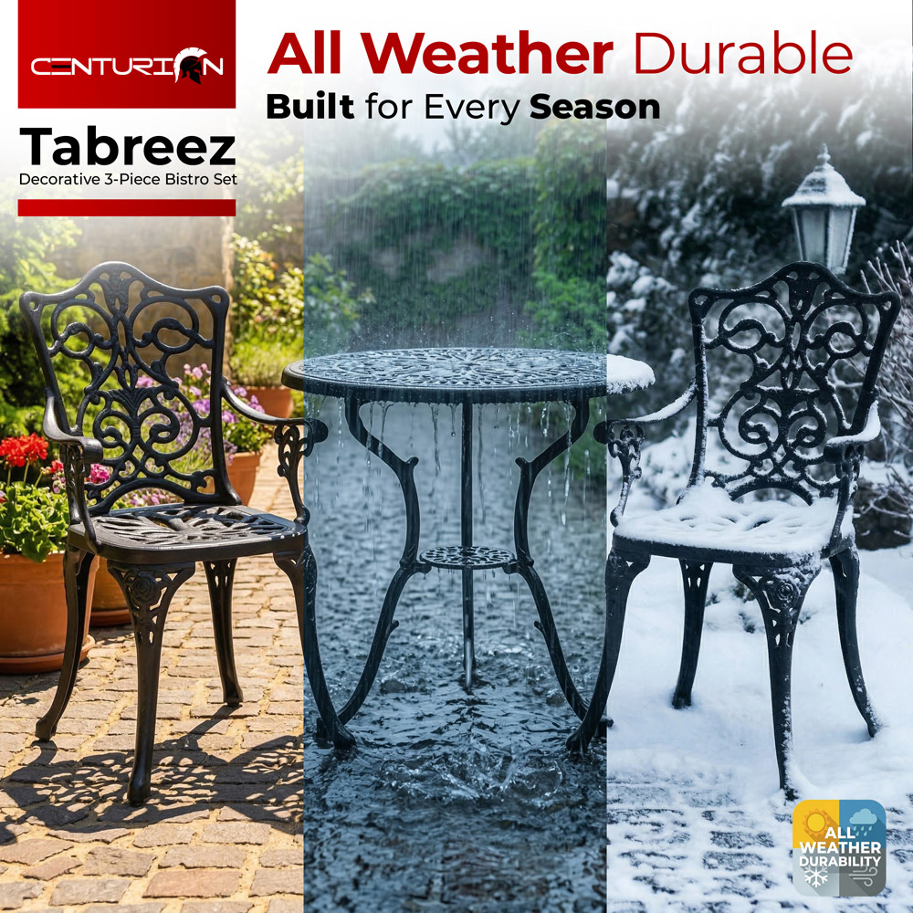 Centurion Supports Tabreez Aluminium 2 Seater Lounge Set Black Image 6