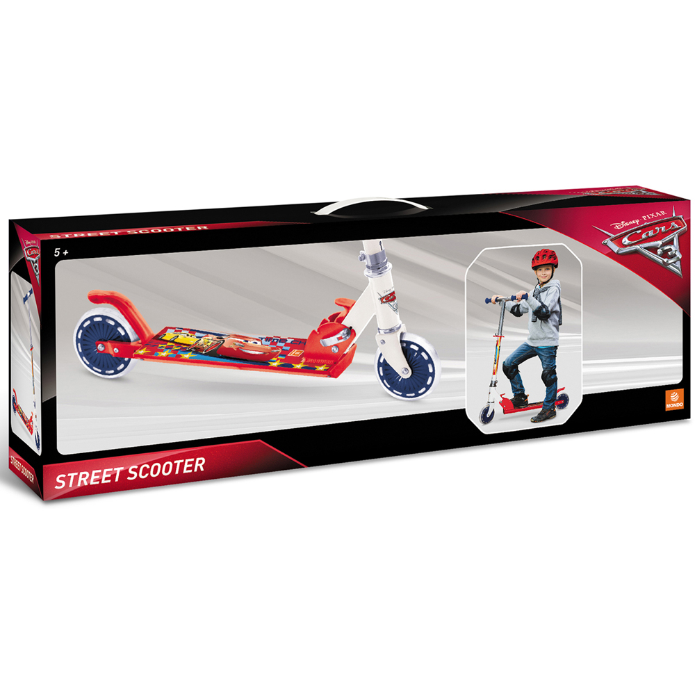 Mondo Kids Disney Cars Lightning McQueen 2 Wheel Foldable Scooter with Adjustable Handlebar Image 2