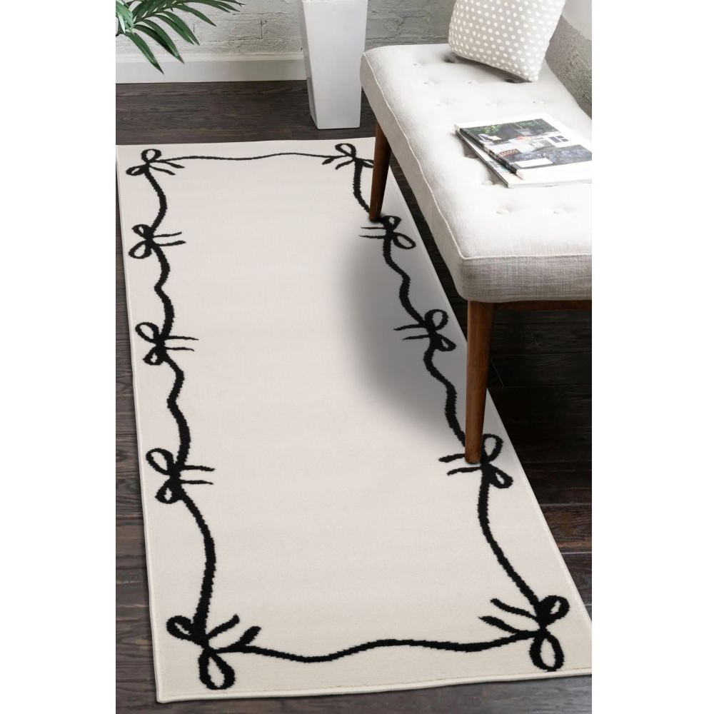 Homemaker Maestro Bow Border Mono Runner 67 x 200cm Image 5