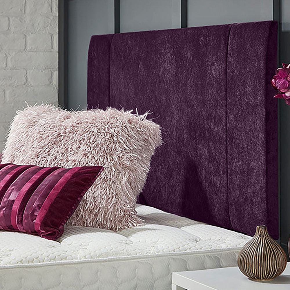 Eleganza Home Charles Small Single Purple Naples Strutted Headboard Image 1