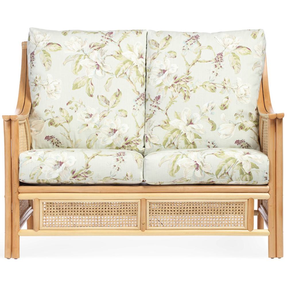 Desser Chester 4 Seater Natural Rattan Floral Fabric Sofa Set Image 3