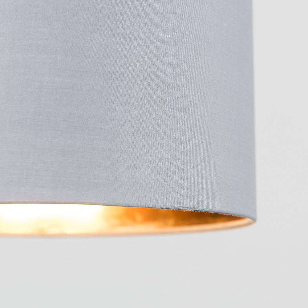 ValueLights Reni Grey with Metallic Gold Ceiling Drum Lamp Shade Small Image 4