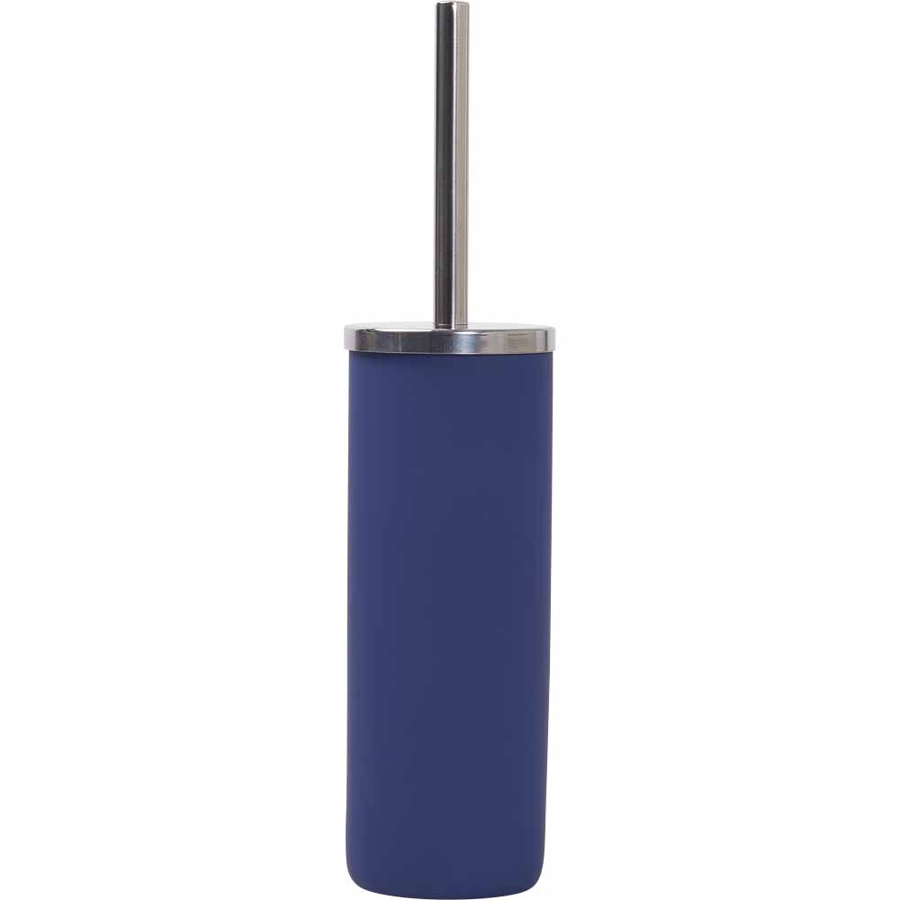 Wilko Blue Soft Touch Toilet Brush Holder Wilko