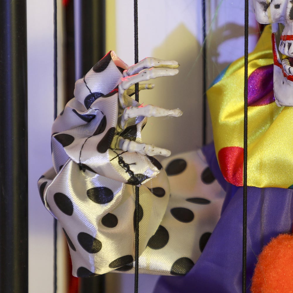 Outsunny Voice Activated Animatronics Hinging Clown in Cage Halloween Decoration 30 x 26cm Image 3