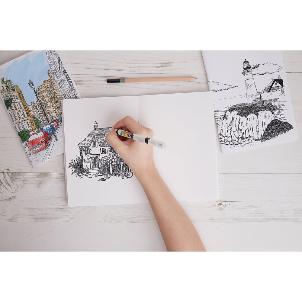 Docrafts Artiste A4 White Plein Air Sketchbook 3 Pack Image 2