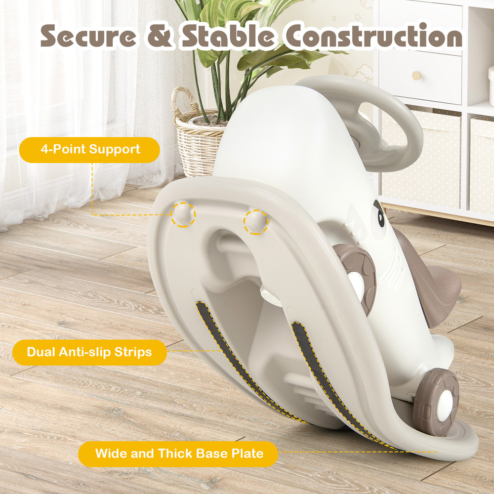 Costway Kids White 3 in 1 Convertible Rocking Horse Image 6