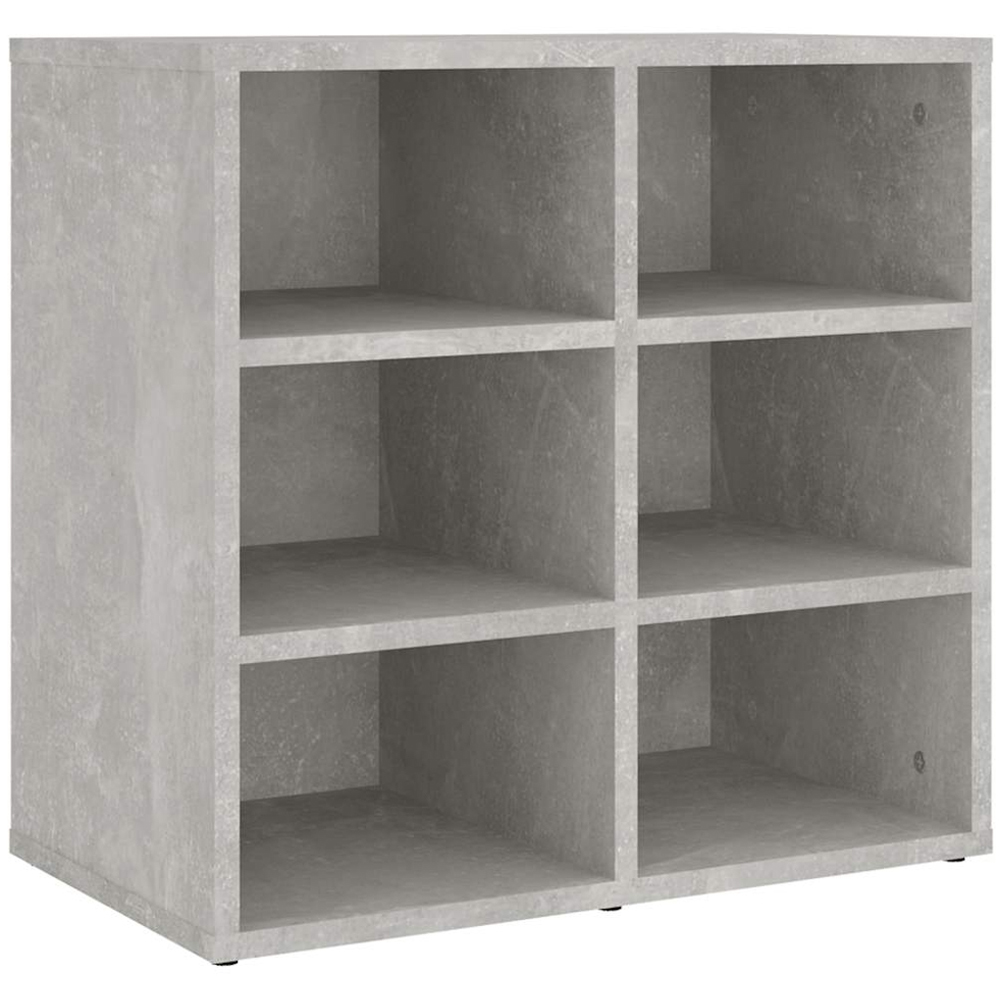 vidaXL 12 Open Shelf Concrete Grey Shoe Storage Cabinet Set of 2 Image 7