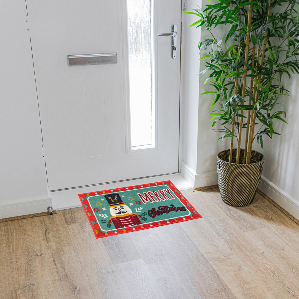 JVL Premium Christmas Nutcracker Nylon Pile Non Slip Indoor Mat 40 x 70cm Image 2