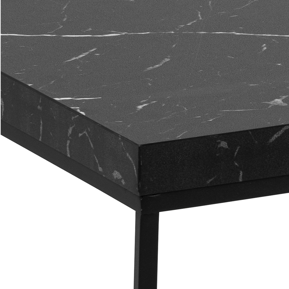 Florence Barossa Black Marble Marquina Rectangular Coffee Table Image 5