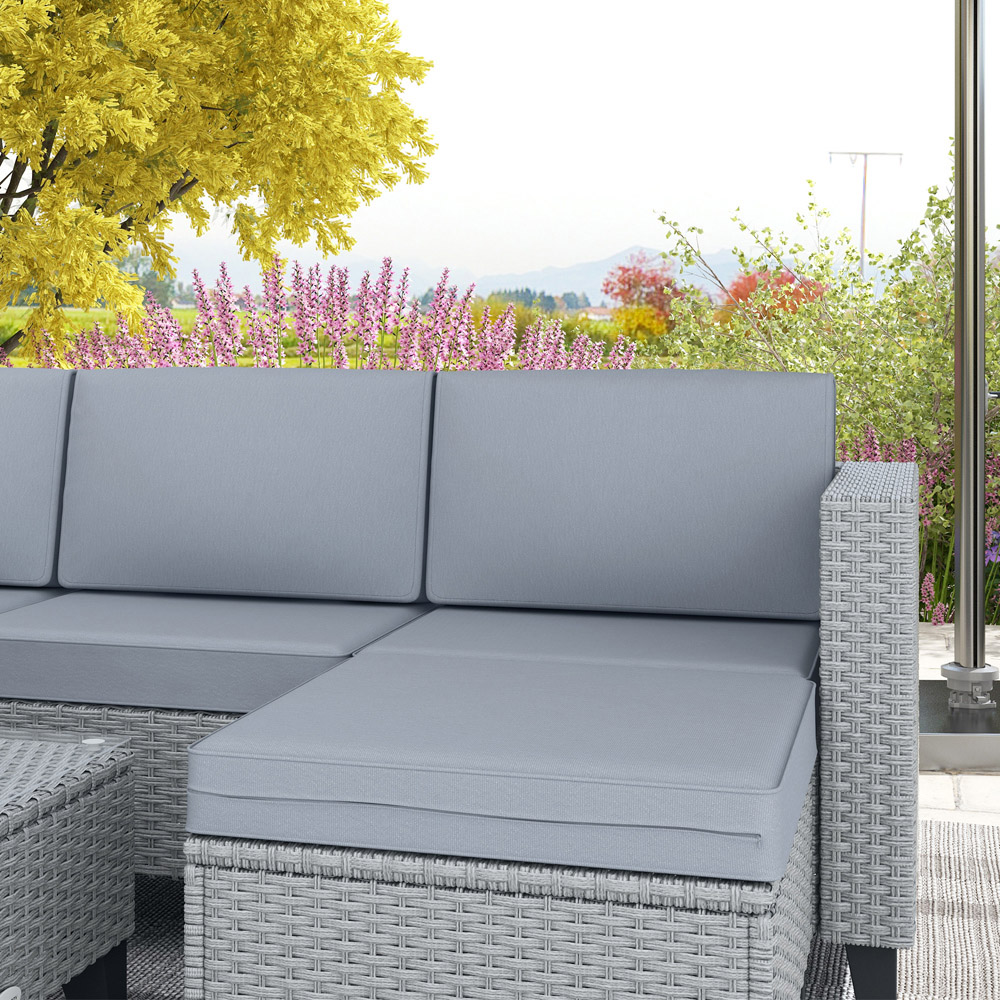 Outsunny 4 Seater Grey Rattan Sofa Lounge Set Image 3