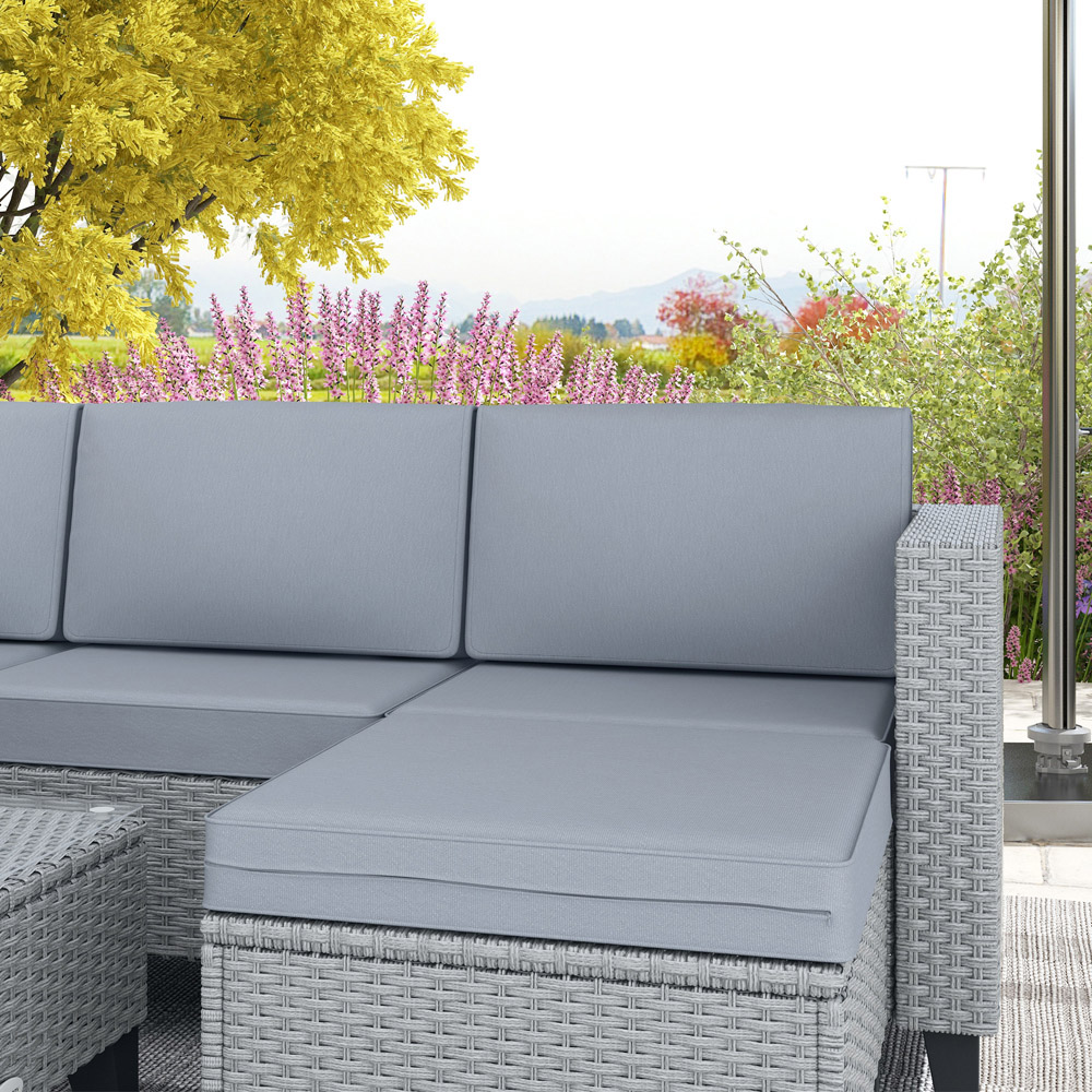Outsunny 4 Seater Grey Rattan Lounge Set Image 3