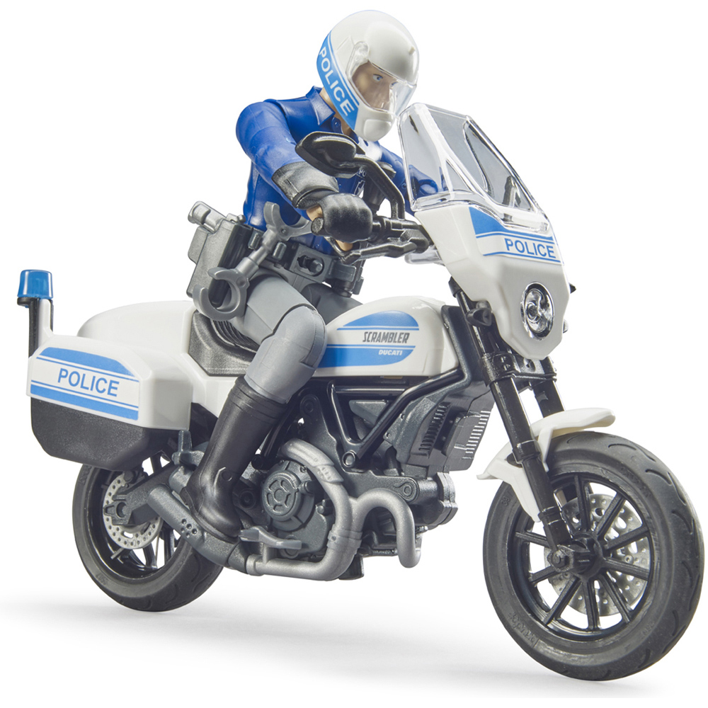 Bruder Kids bworld Scrambler Ducati Police Motorbike and Policeman Playset Model Image 2