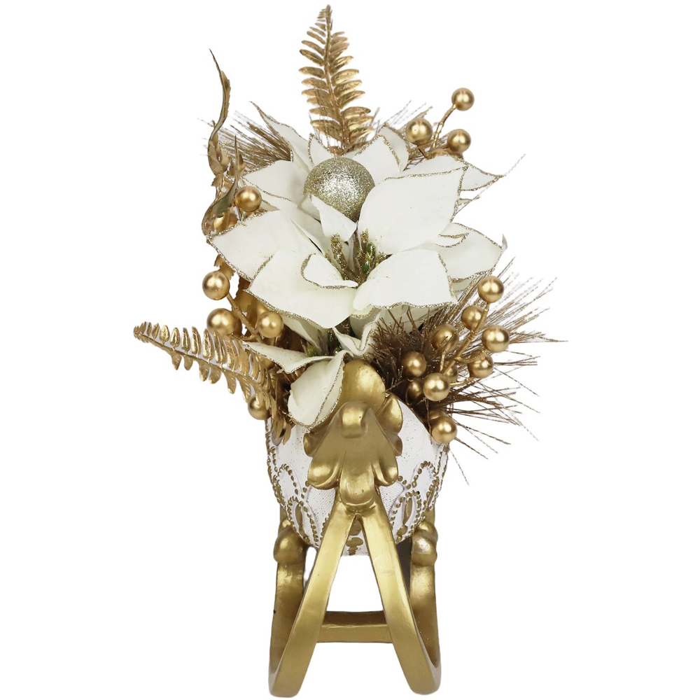 Gold Floristry Sleigh Decoration Image 3