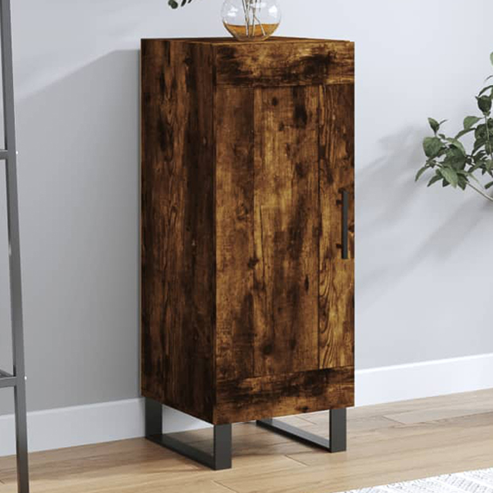 vidaXL Single Door Smoked Oak Sideboard Image 1
