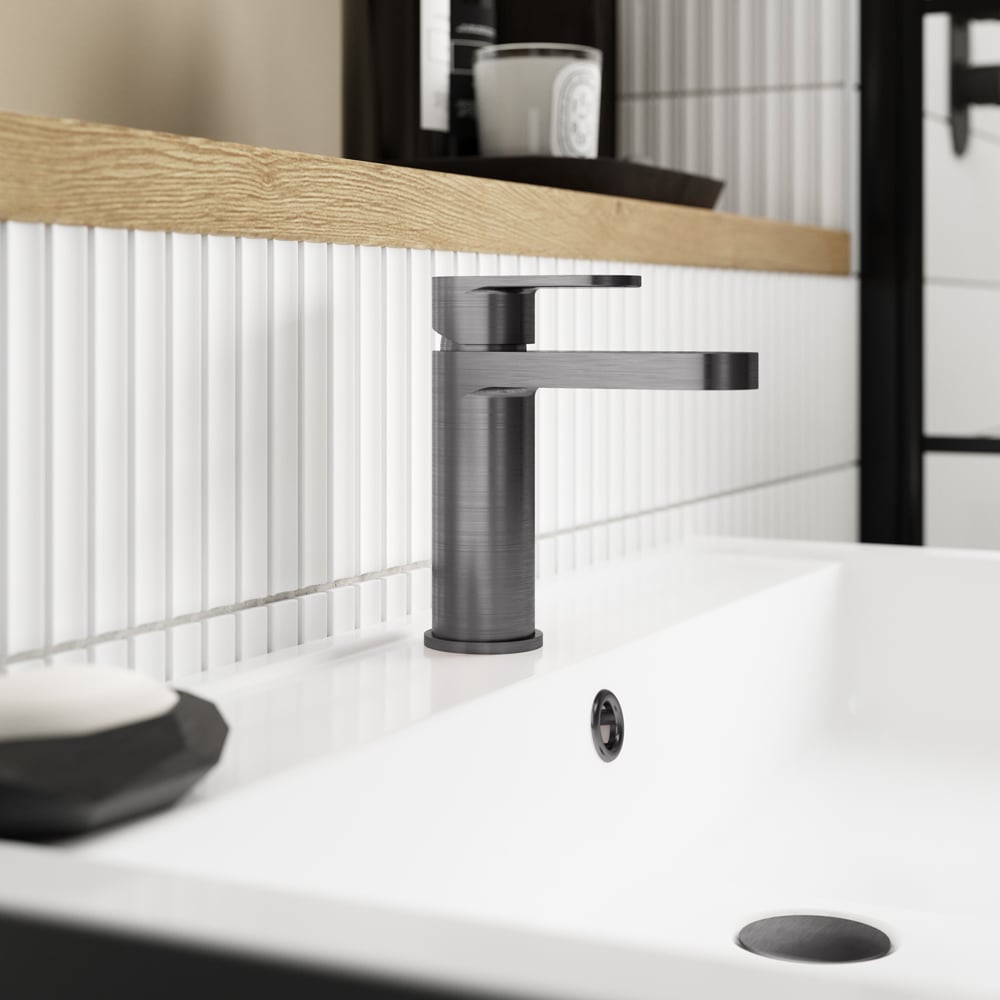nuie Brushed Pewter Mono Basin Mixer Image 2