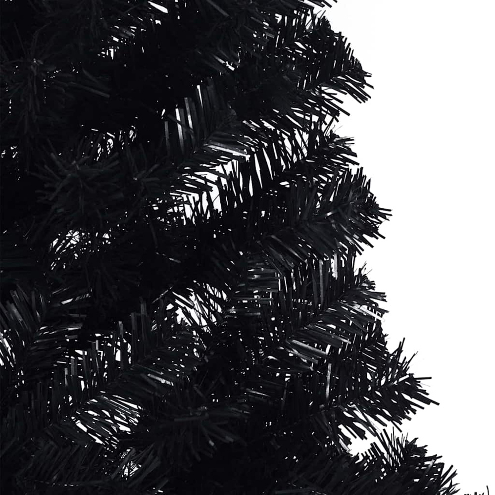 vidaXL Pre-Lit Black Artificial Christmas Tree 6ft Image 6