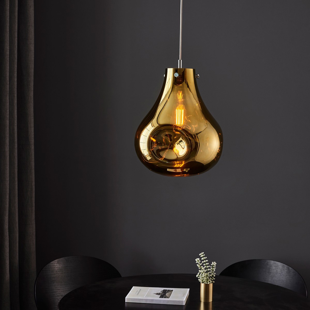 Merano Perugia Metallic Glass Gold Pendant Ceiling Lamp Image 6