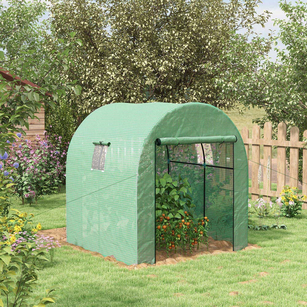 Outsunny Green PE 6 x 6ft Polytunnel Greenhouse Image 2