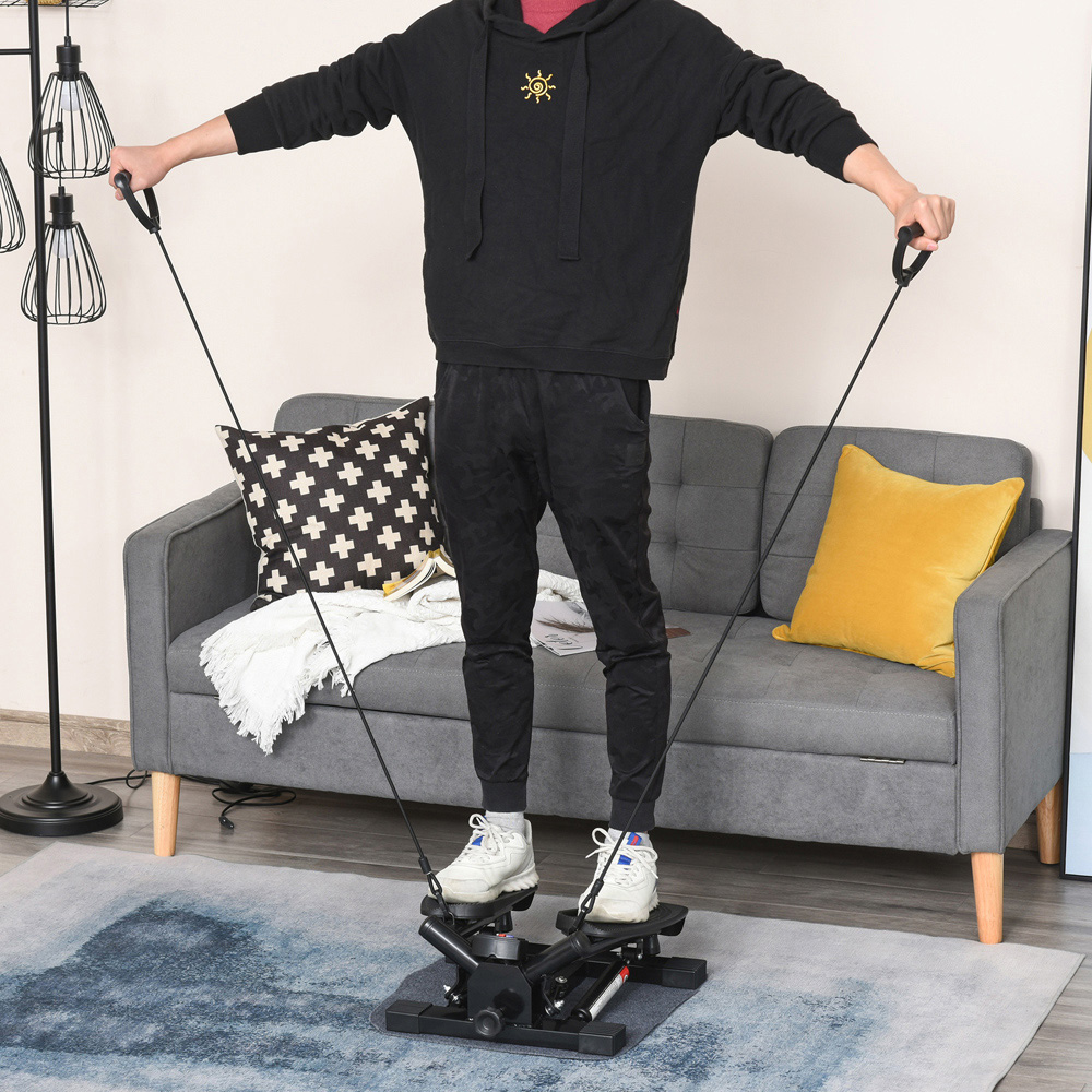 HOMCOM Compact Mini Stepper Machine with Resistance Bands Image 2