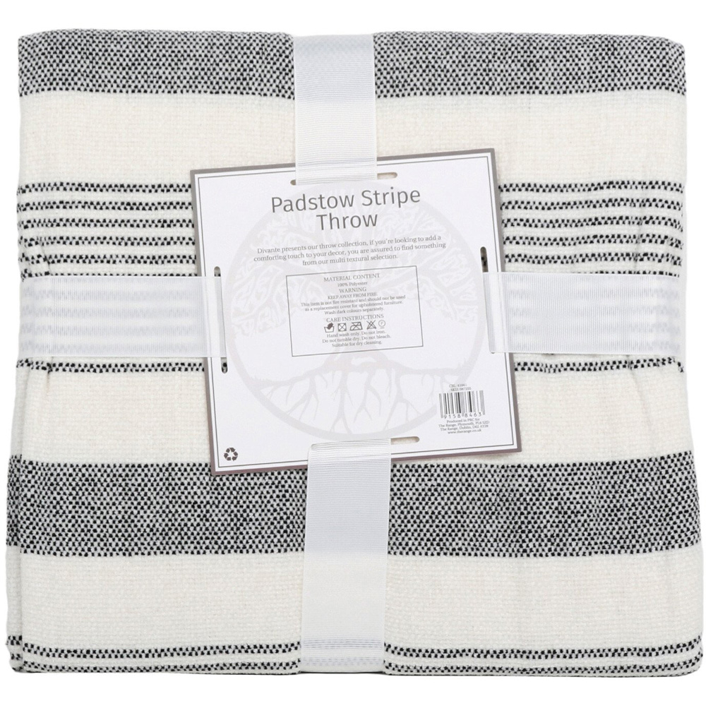 Divante Padstow Stripe Throw - White Image 2