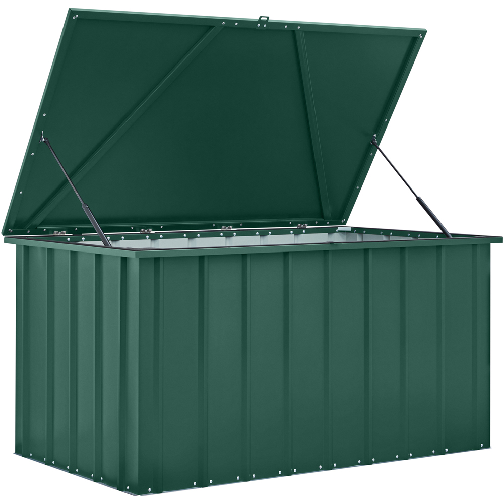 Globel 5 x 3ft Green Metal Storage Shed with Lift Up Lid Image 2
