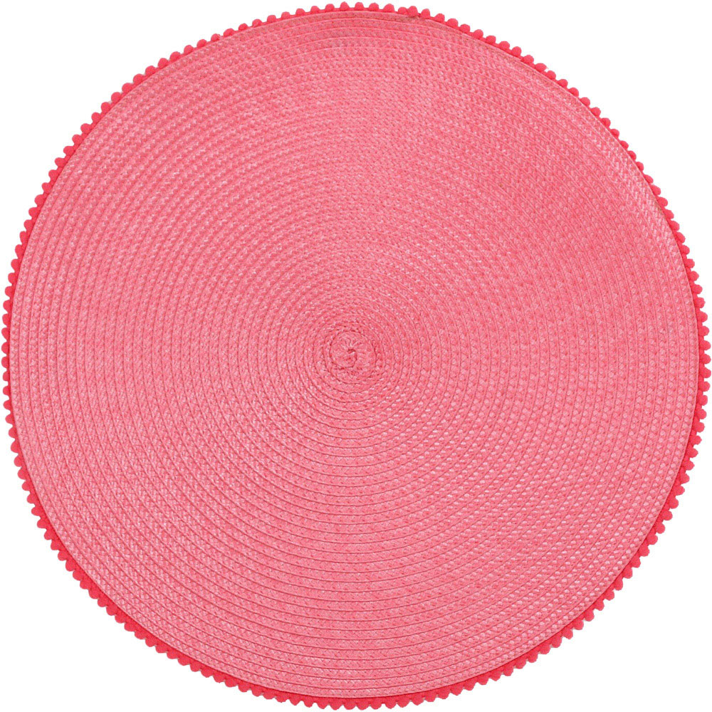Pack of 2 Round Pompom Placemats - Pink Image