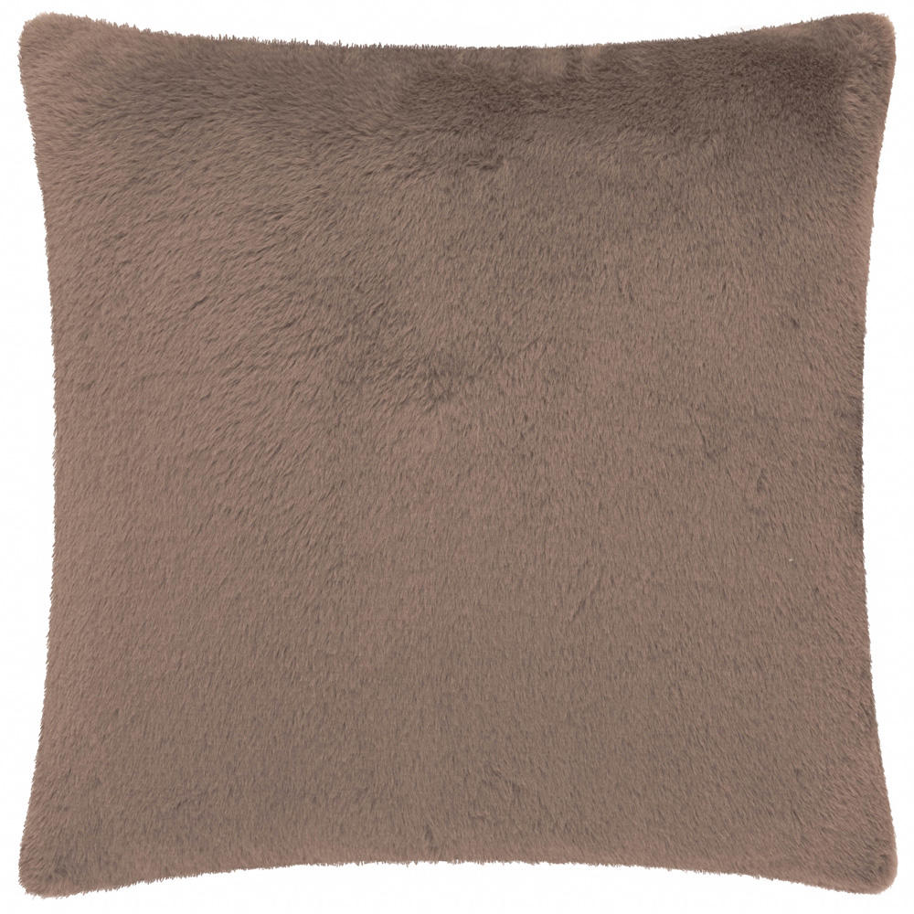 Furn Festive Puddings Mocha Faux Fur Reversible Cushion 45 x 45cm Image 3