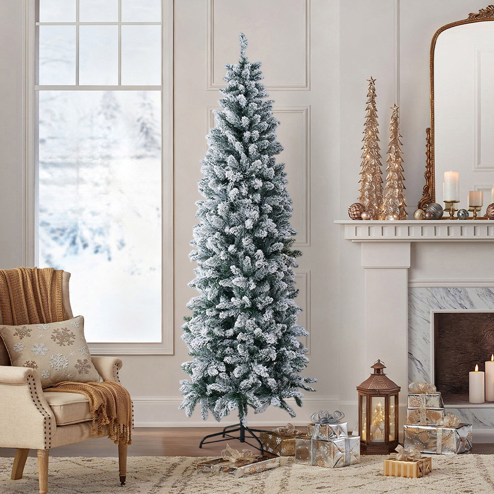 Living and Home X-Frame Stand Snow-Flocked Artificial Christmas Tree 5.9ft Image 7