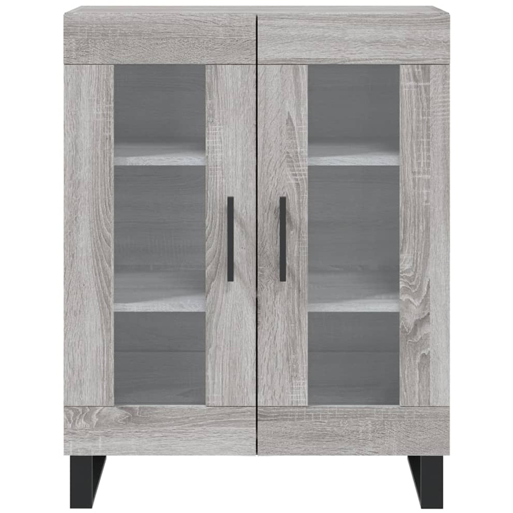 vidaXL 2 Glass Door 3 Shelf Grey Sonoma Highboard Image 8