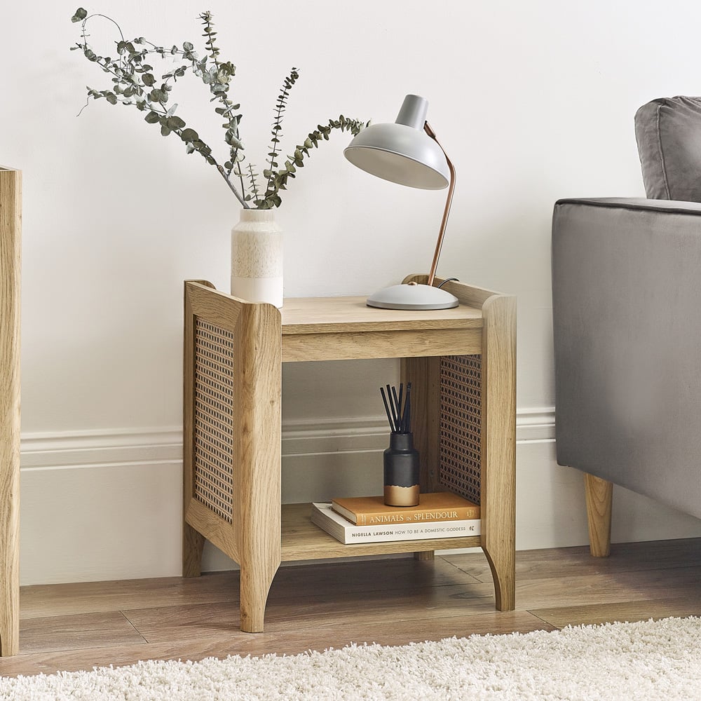 Julian Bowen Sydney Rattan Effect Lamp Table Image 9