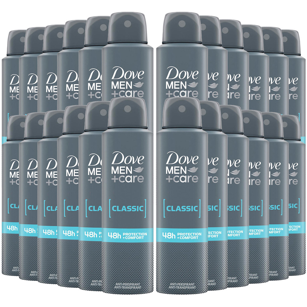 Dove Men+ Care Classic Sweat Protection Anti-Perspirant Deo 150ml 24 Pack Image 1