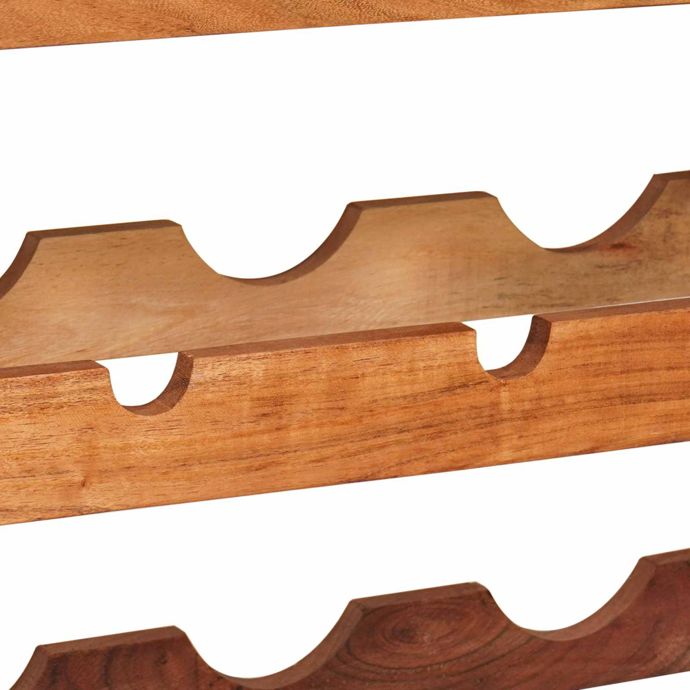vidaXL 12 Bottle Brown Solid Acacia Wood Wall Mounted Wine Rack Image 8