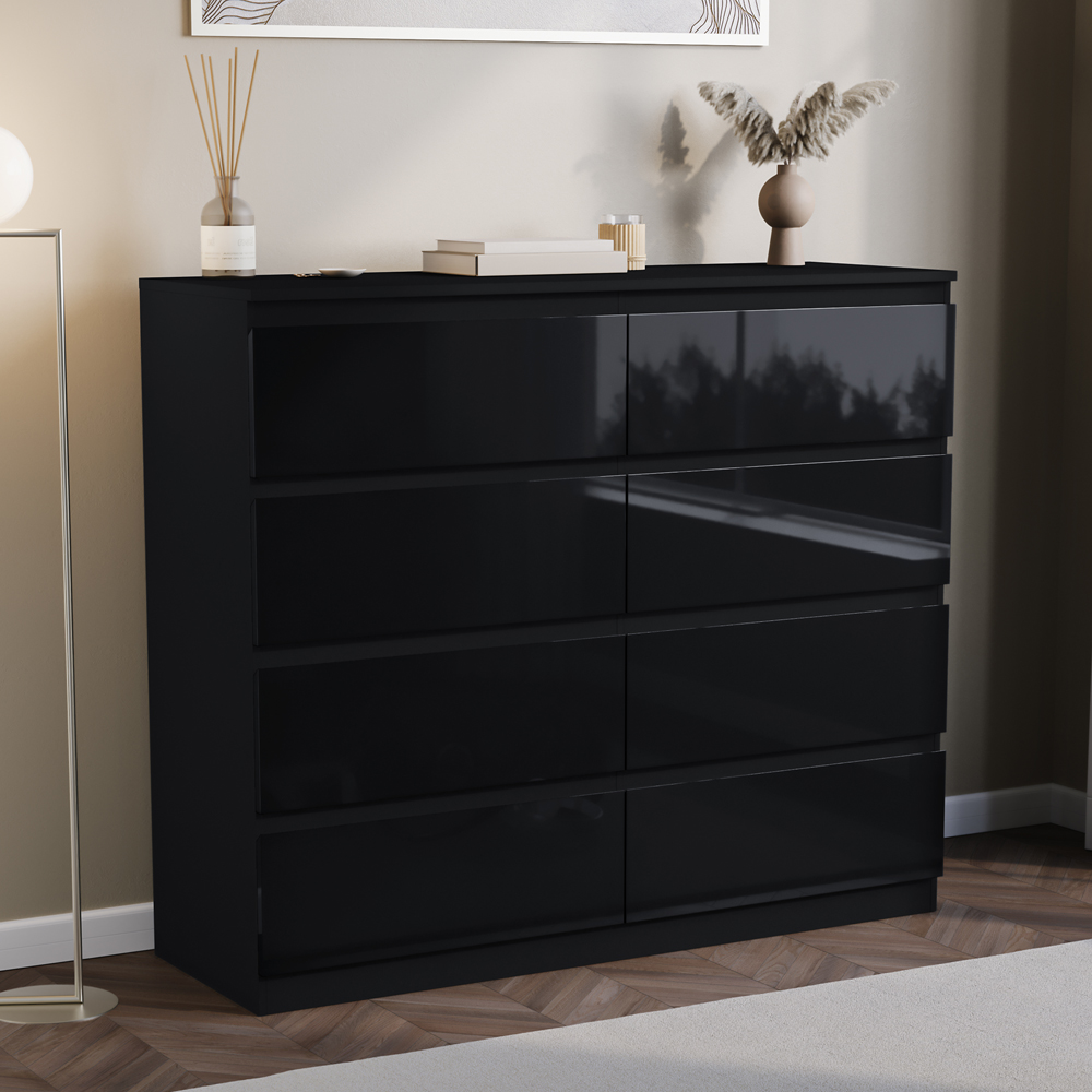 VIDA DESIGNS Glinton 8 Drawer Black Chest of Drawers Image 5