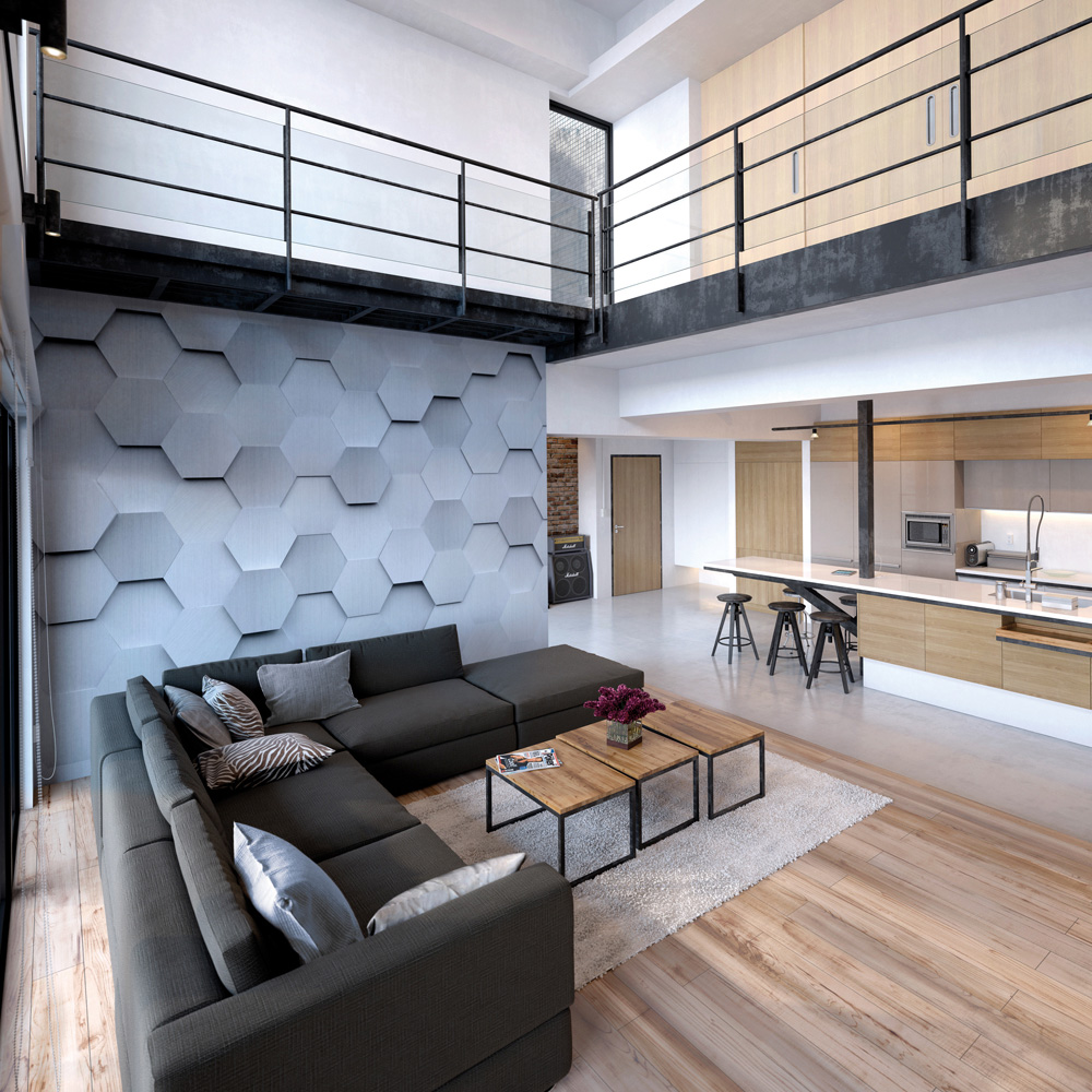 Origin Murals Metal Hexagons Wall Mural Image 3