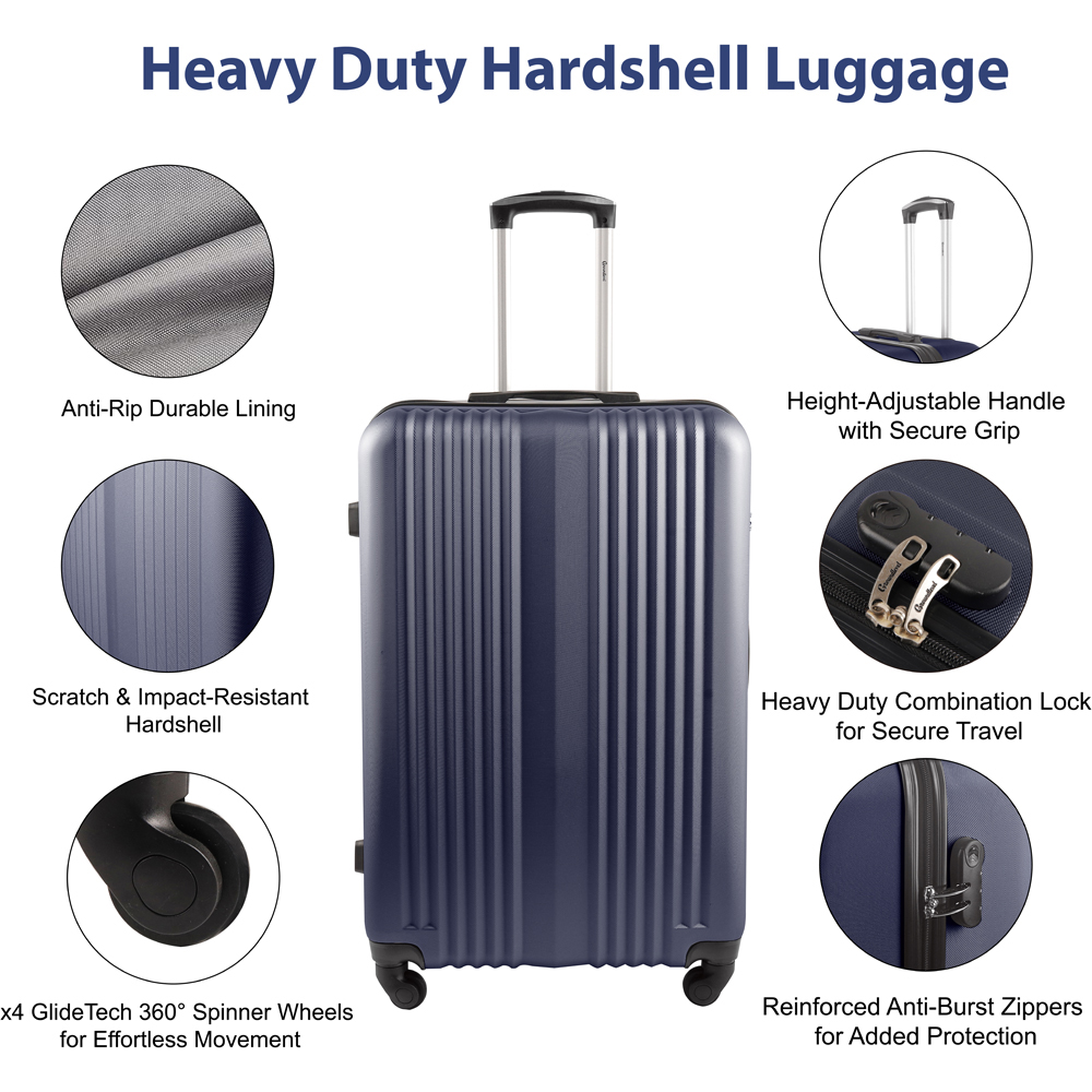 Groundlevel Delta Hard Shell Set of 3 Blue XL Luggage Suitcase Image 3