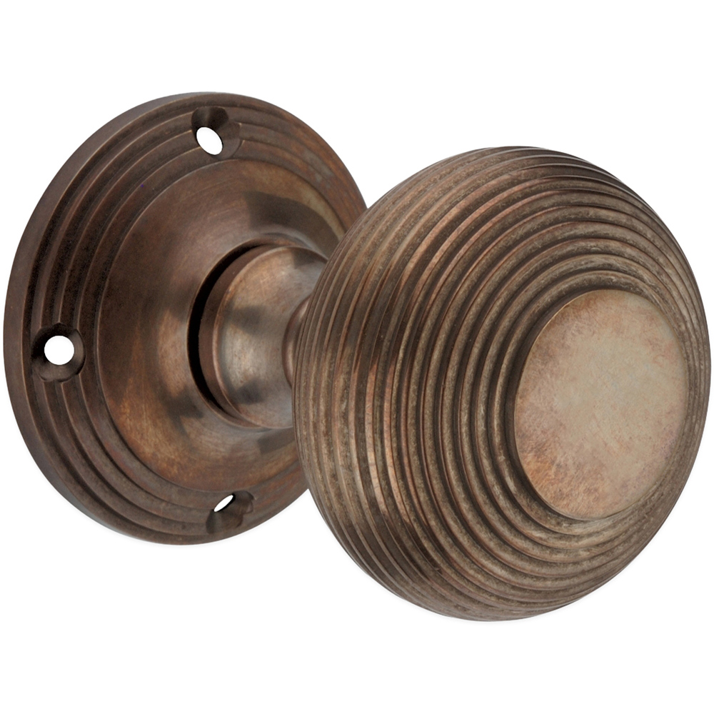Spira Brass Antique Beehive Door Knob 2 Pack Image 3